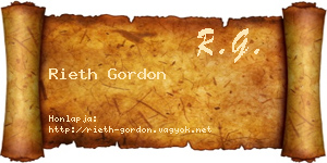 Rieth Gordon névjegykártya